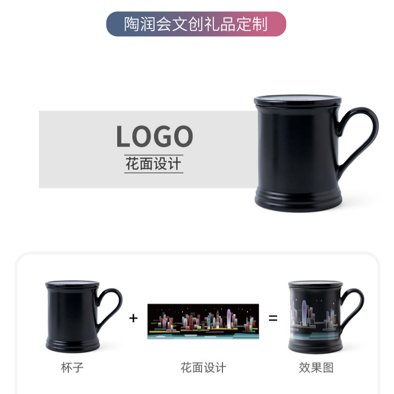 Taza de cambio de color Taza de cambio de temperatura Taza de cerámica personalizada con tapa Taza de nicho Taza de marca de lujo ligera Taza de alta calidad Taza de cerámica con tapa
