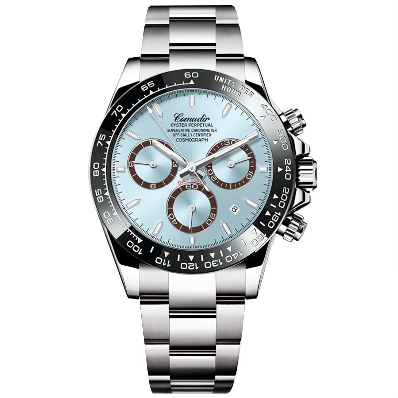 Daytona Men's Watch Fully Automatic Mechanical Three-Hand Six-Eye Waterproof Steel Band Watch Business Fashion Watch