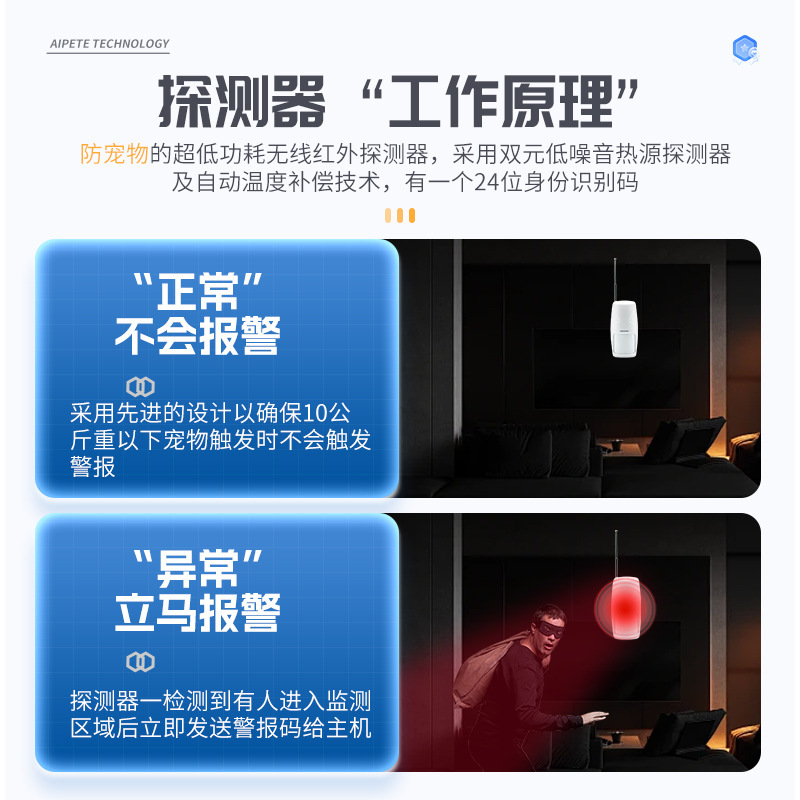 ペット防止赤外線警報器赤外線検出器家庭用および商業用野獣防止赤外線センサーリモート監視|undefined