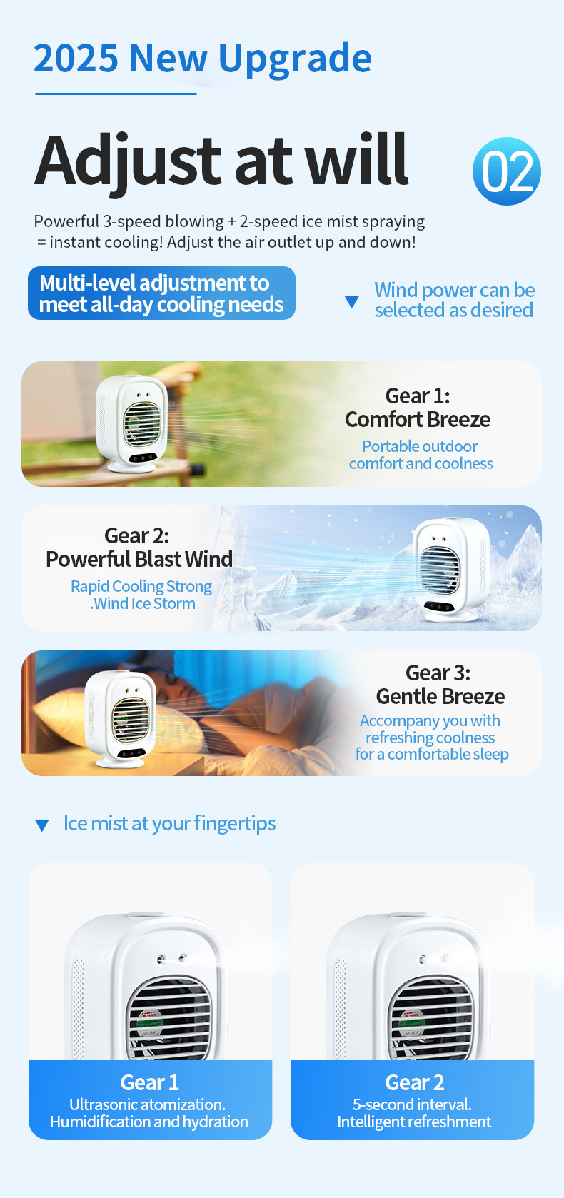 Portable Car Air Conditioner Spray Fan Usb Desktop Cooling Fan_voghion.com