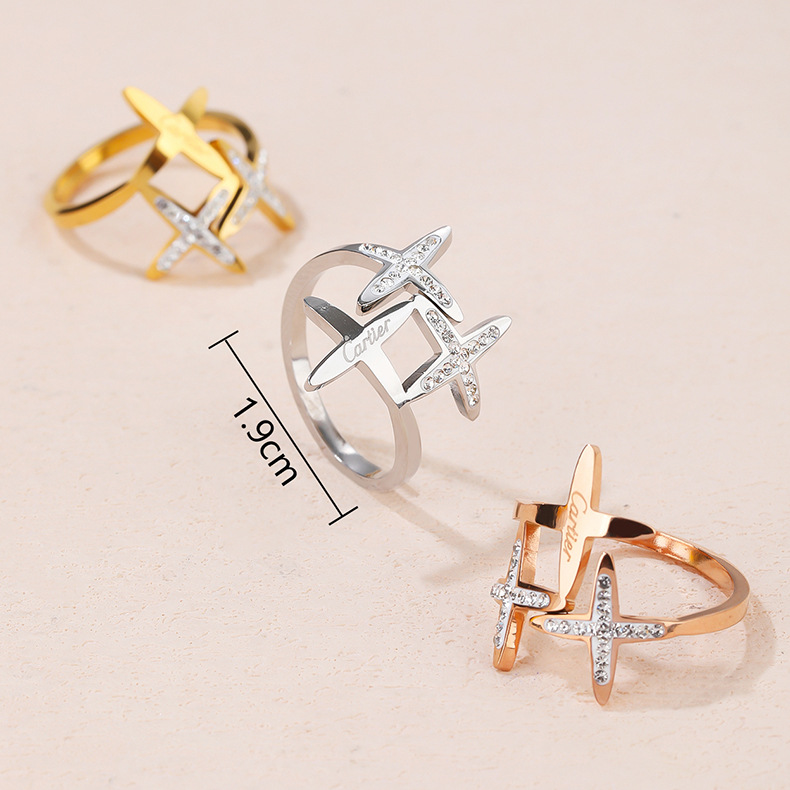 Rings Classification 1 Piece Quantity Street Occasion Commute Geometric Titanium Steel Artificial Gemstones Rings In Bulk