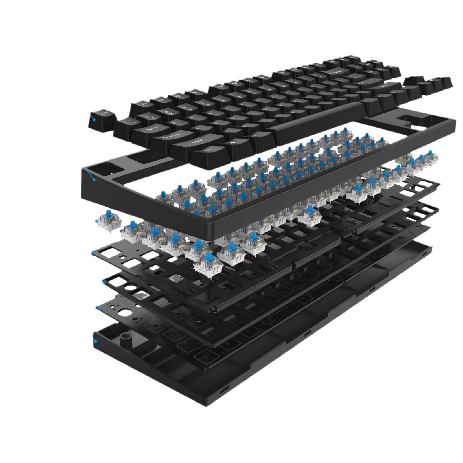 Teclado mecánico F87 Kit de posición de luz inferior RGB Eje verde Eje de té Eje rojo Juego de deportes electrónicos Oficina con cable intercambiable en caliente