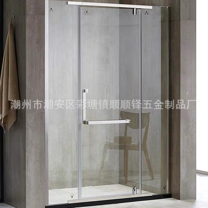 Frameless simple shower room hardware accessories full set of one-line bathroom glass partition fixed 304 stainless steel