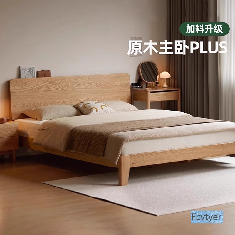 All Solid Wood Bed for Home Use, 18 Double Beds for Master Bedroom, 5 Rubber Wood Simple Pure Solid Wood Bed Boards for Small Apartments, Single Bed