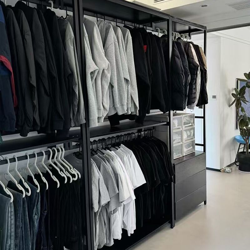 家用步入式金属衣柜卧室衣帽架落地挂衣架衣帽间组合立式铁艺架子|undefined