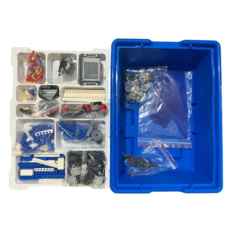 Organización ayudas didácticas 9686 compatible con Lego 9686 pequeñas partículas de montaje de bloques de construcción de ciencia y tecnología de maquinaria de potencia traje