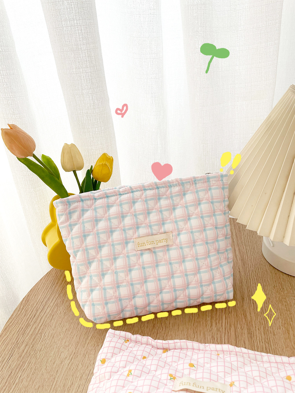 Coreano ins estilo floral bolsa de cosméticos lindo nicho de gran capacidad de almacenamiento de artículos de tocador bolsa de viaje Portátil Bolsa de cosméticos