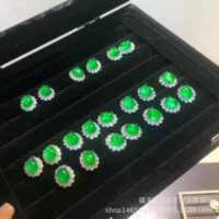 Оптовые бразильские украшения Солнце зеленые голубиные яйца серьги Женщины сопоставимы с Жадеитом S925 Серебряные серьги живые поставки