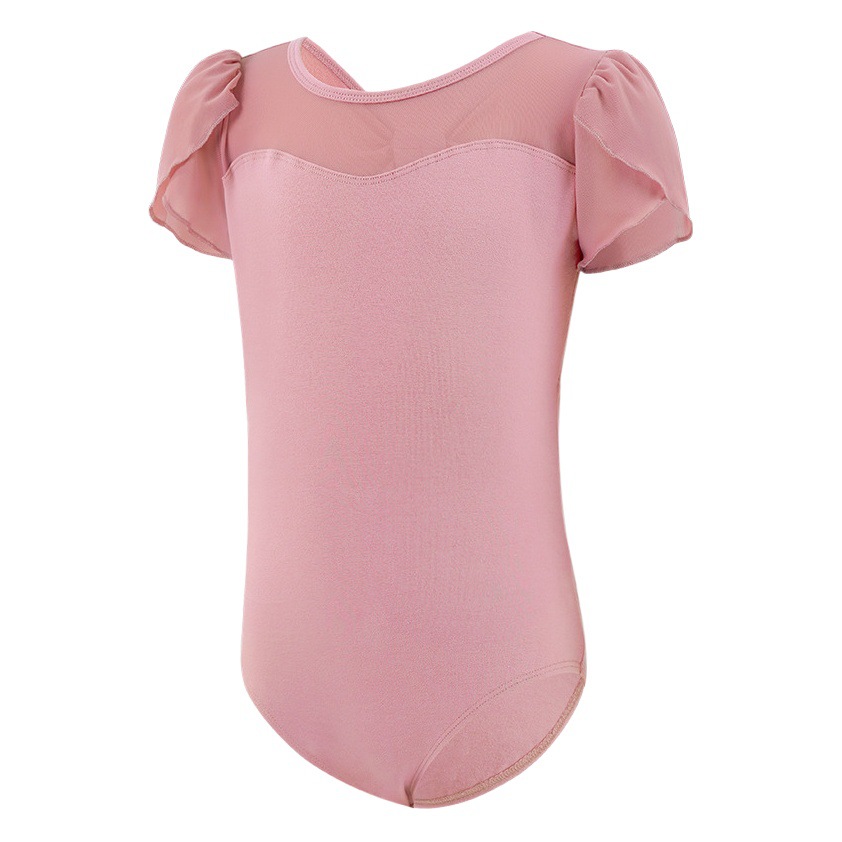 Ropa de práctica de baile para niños ropa de gimnasia de arco de Ballet para niñas Examen de arte para mujeres nueva ropa de cuerpo de manga corta Ropa de baile