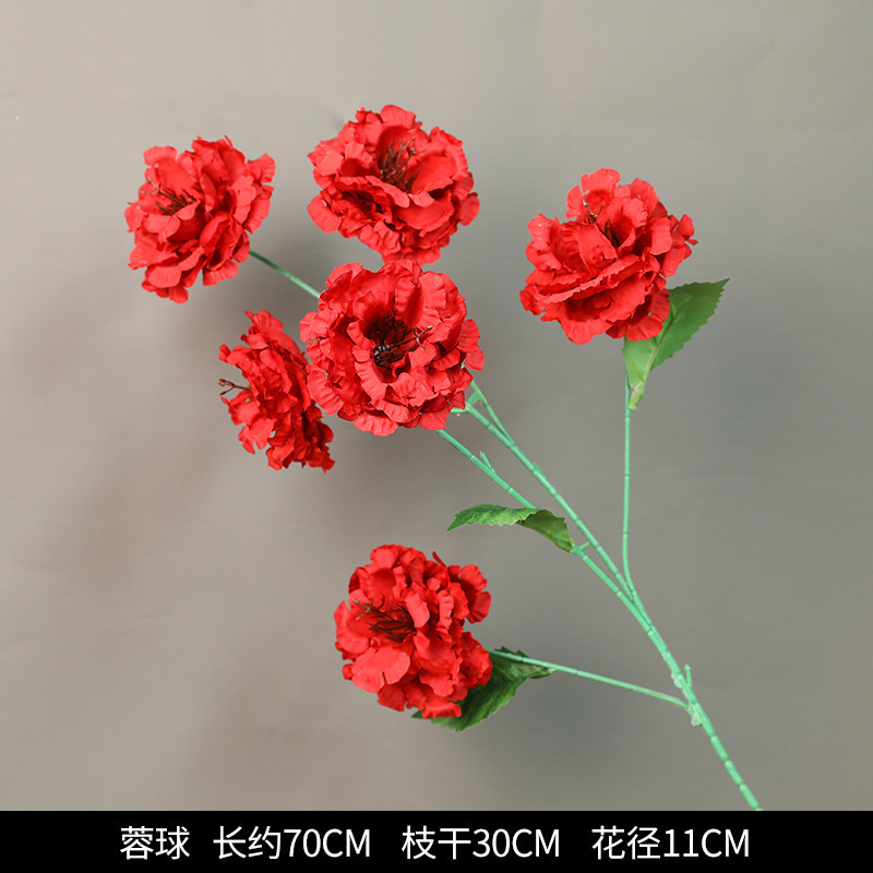 红色仿真花婚礼婚庆场地场景布置道具仿真花束花艺装饰花假花批发|undefined