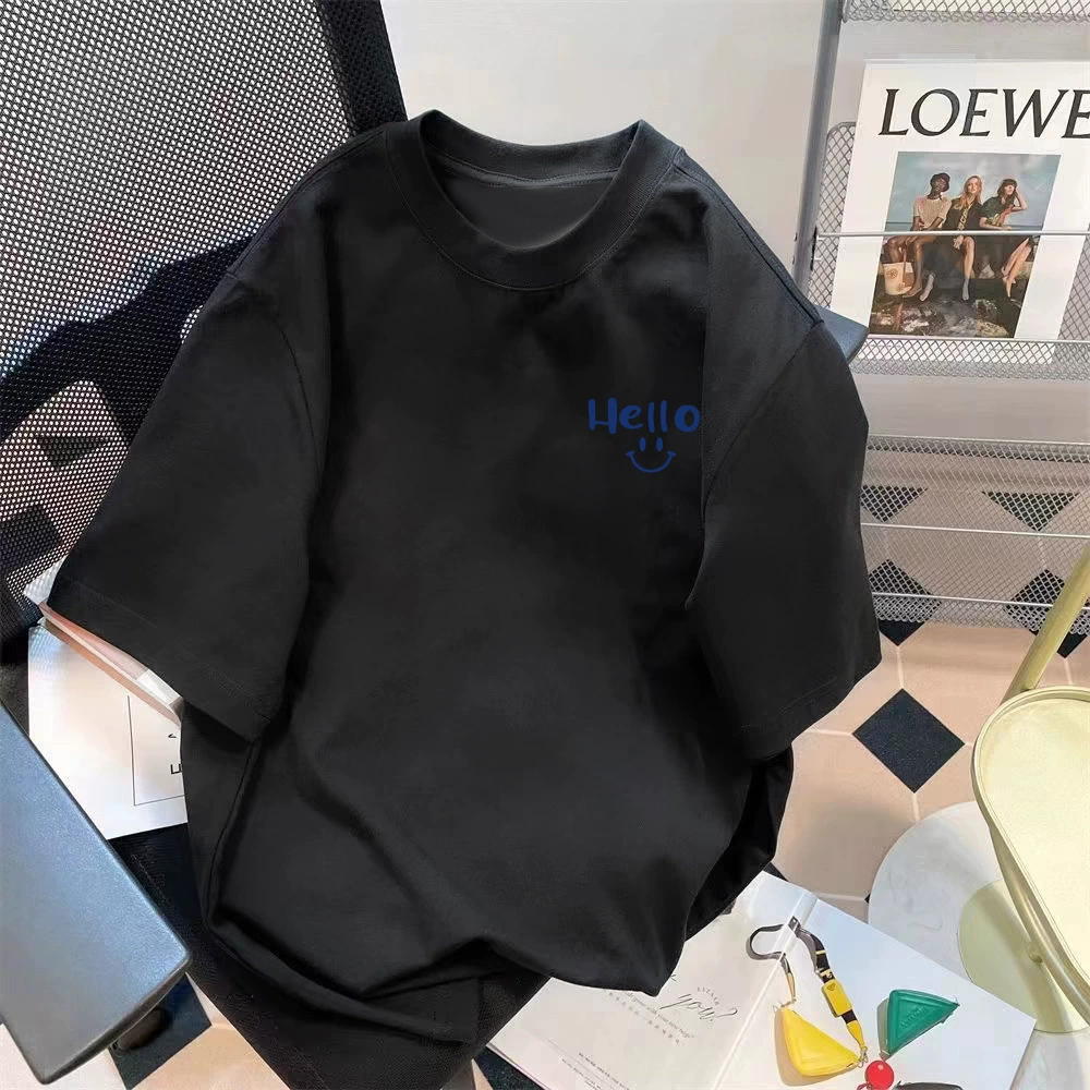 Oversize летняя футболка унисекс с принтом клубники, размеры M–5XL
