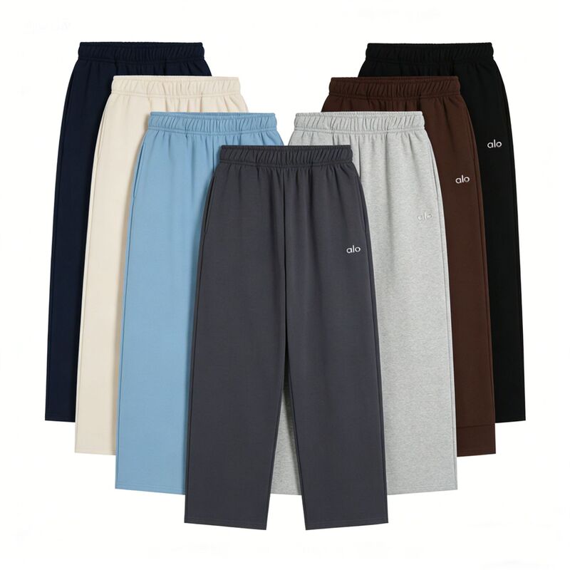 Cross-Border Foreign Trade Alo American-Style New High-Quality Multi-Color Solid Color Straight-Leg Sports Casual Versatile Long Pants for Men and Women
