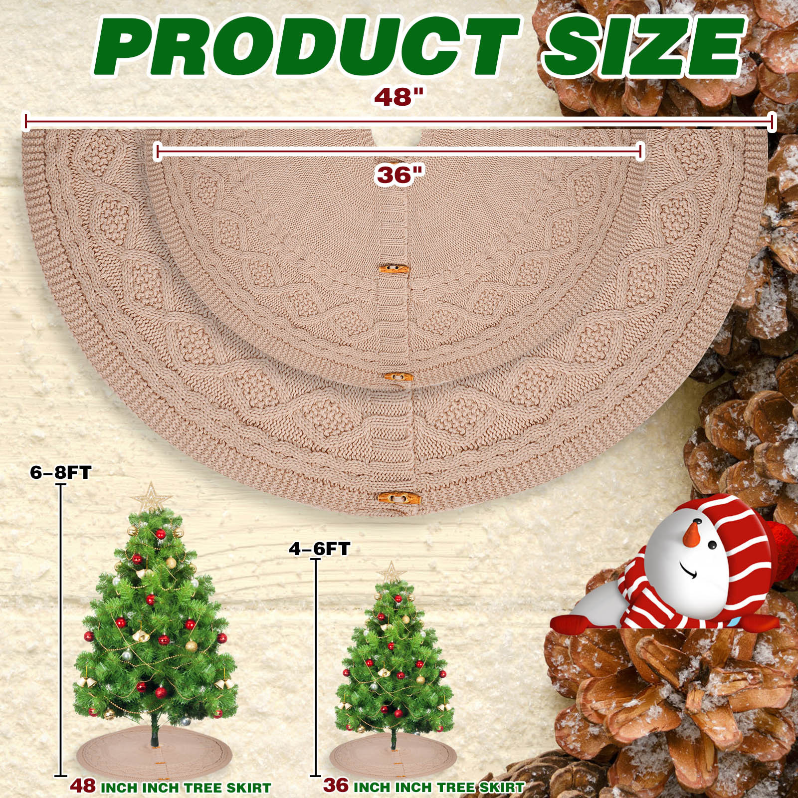 Navidad transfronteriza falda de árbol de punto gran tamaño delantal de árbol de Navidad decoración de Navidad accesorios de árbol de atmósfera de vacaciones