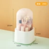 Makeup brush storage cylinder - pink (360° rotating with cover, partition storage)