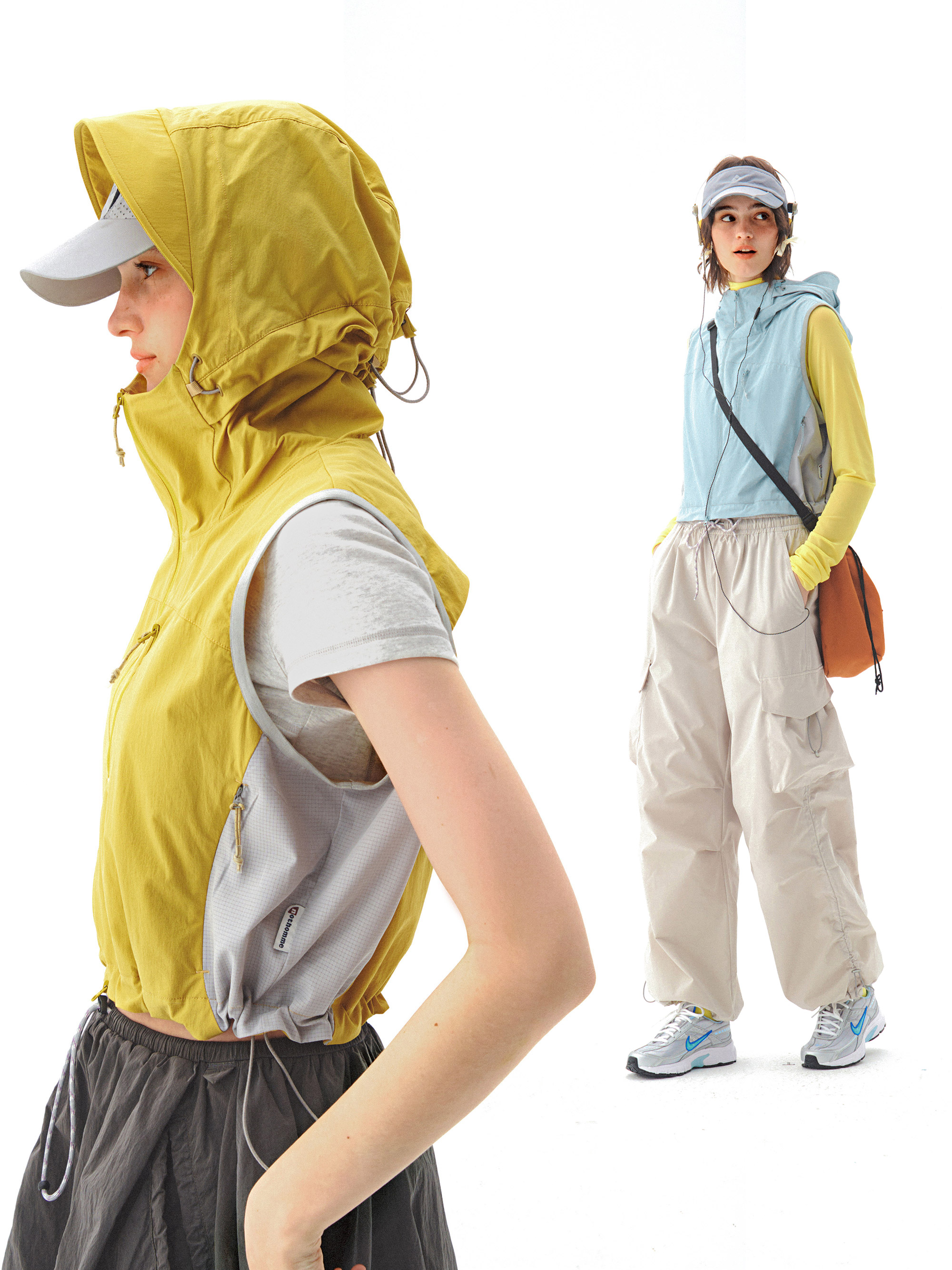 Factory Orders Outdoor Activities 2026 New Fashion Layered Sleeveless Vest Short Hooded Vest Jacket
