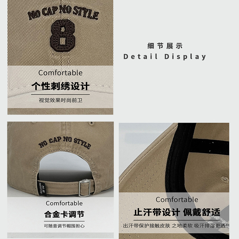 Sombrero de béisbol de vaquero viejo agujero primavera y verano para mostrar la cara pequeña cabeza profunda gorra de boca de pato de moda