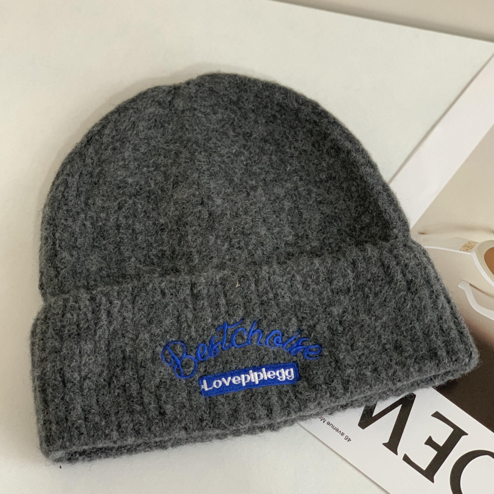 Versión coreana de la marca de moda tejida otoño e invierno mujer pareja de estudiantes de estilo Instagram, gorro de lana de colores,_voghion.com