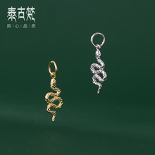 S925银电镀金生肖蛇吊坠吊饰手串材料挂件 DIY饰品配件批发Q0431