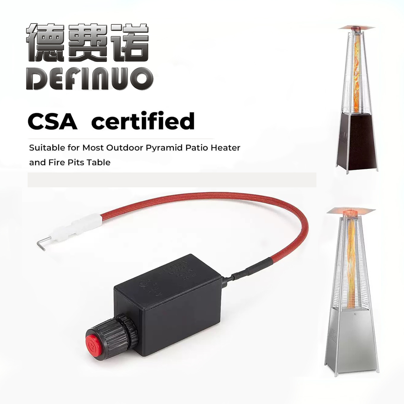 Outdoor Gas Heater Long Strip Type Accessories Battery Lighter Red Cap Round Hole Terminal Pulse Igniter
