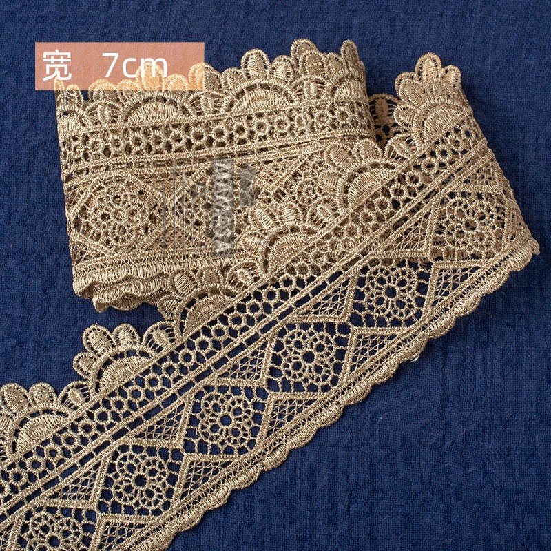 hilo de oro bordado soluble en agua rosa oro encaje encaje DIY ropa hecha a mano lolita accesorios fabricantes al por mayor