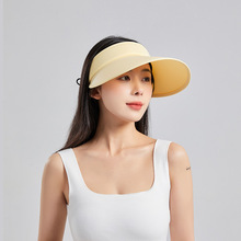 防晒帽防紫外线显脸小遮阳帽空顶帽户外沙滩软胶卷帽