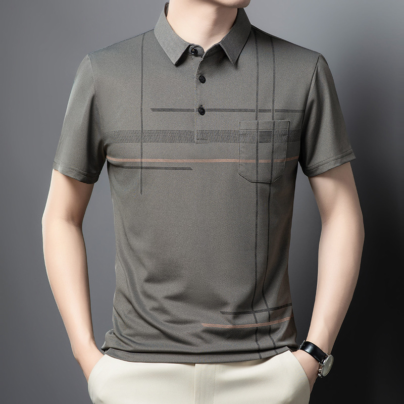 Summer Men's Short-sleeved T-shirt Middle-aged and Elderly Dad's Base Shirt Real Pocket Men's T-shirt POLO Shirt Men's Top Summer Men's Short-sleeved T-shirt Middle-aged and Elderly Dad's Base Shirt Real Pocket Men's T-shirt POLO Shirt Men's Top