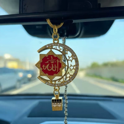 Popular overseas exotic style car accessories, alloy gold-plated, direct cross-border supply (Car hanging) - red-gold-color