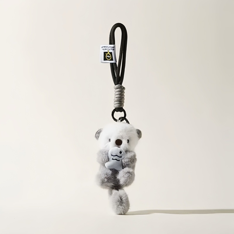 Internet Celebrity Cute Sea Otter Plush Toy Fish Cat Doll Bag Pendant Keychain Doll Toy