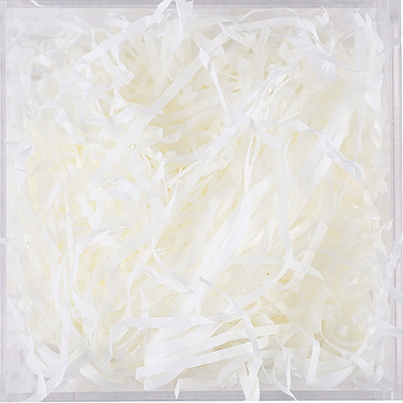 Фабричная продажа коробка подарочная из хлопка бумажной крошки (crushed paper silk) и травяной стебель из шелковой ткани, пасхальная-fold заполнение бумажными волокнами 20 грамм