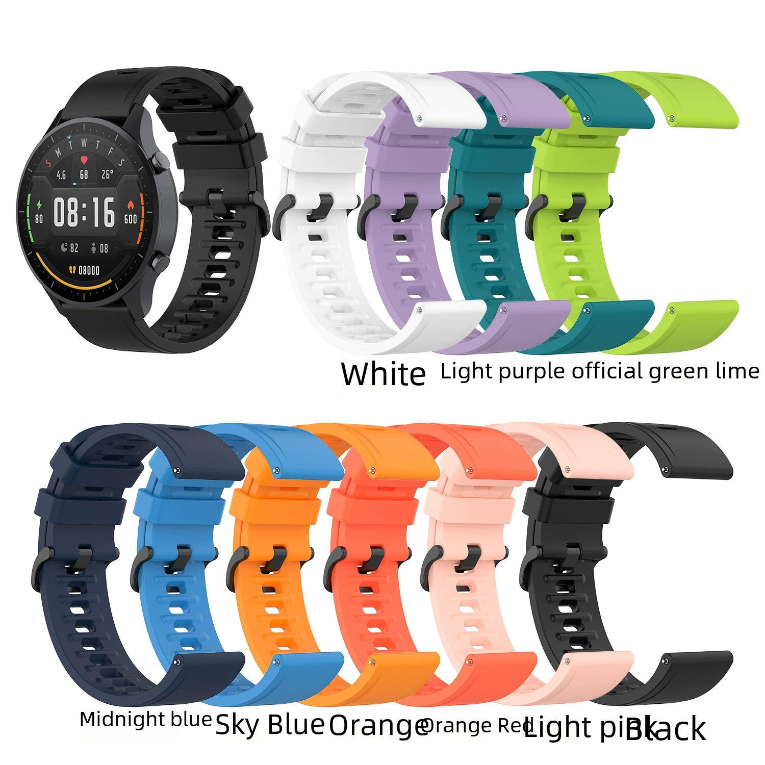 Подходит для Xiaomi Mi Watch Color 2/Color спортивная версия, универсальный силиконовый ремешок 22 мм