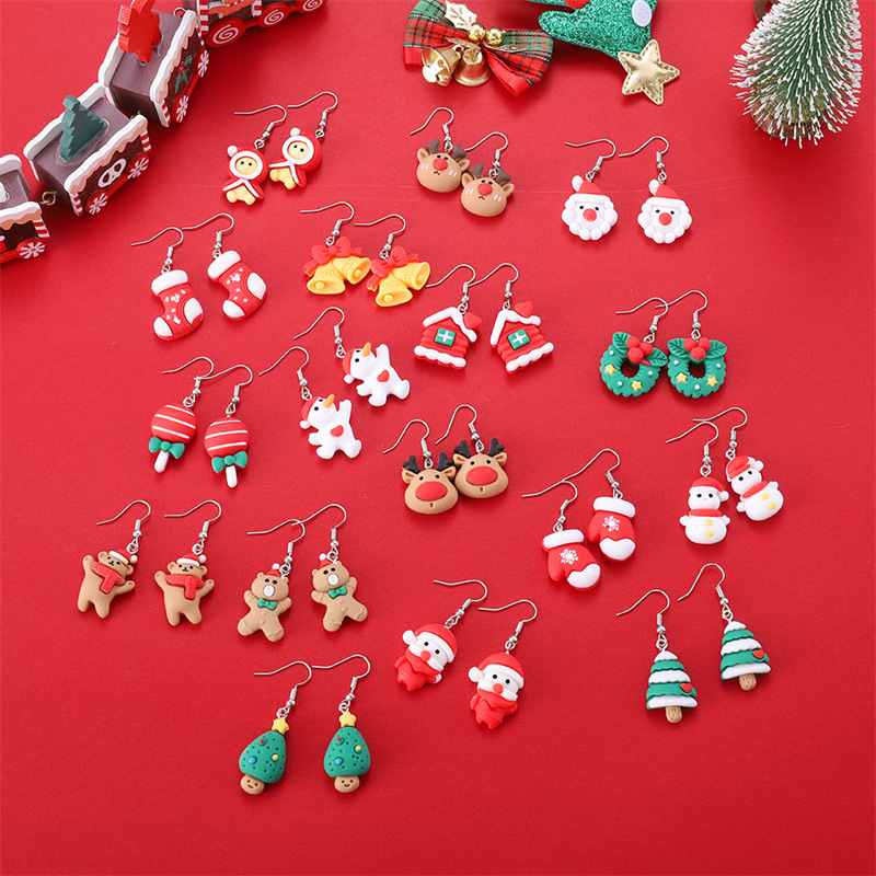 Cartoon creative Christmas fashionable cute sophisticated earrings…