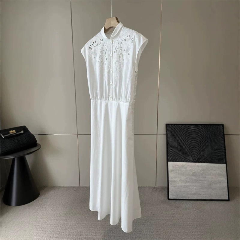 So Cool! Trade Order! Small Quantity~120 Pieces of Double-Strand High-Thread-Count Cotton Water-Soluble Belt White Embroidered Dress So Cool! Trade Order! Small Quantity~120 Pieces of Double-Strand High-Thread-Count Cotton Water-Soluble Belt White Embroidered Dress
