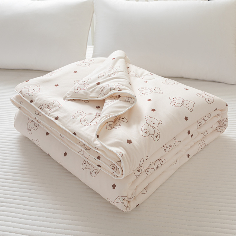 Edredón de fibra de soja Edredón fresco de verano Edredón de aire acondicionado Núcleo de primavera y otoño Dormitorio de verano para niños individuales y dobles Edredón de verano Lavable a máquina