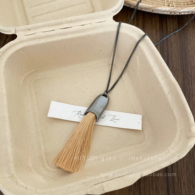 Brown tassel necklace