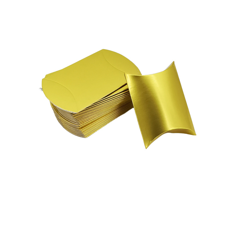 100 pieces kraft paper pillow box gift packaging box wedding candy box small size candy box folding-free