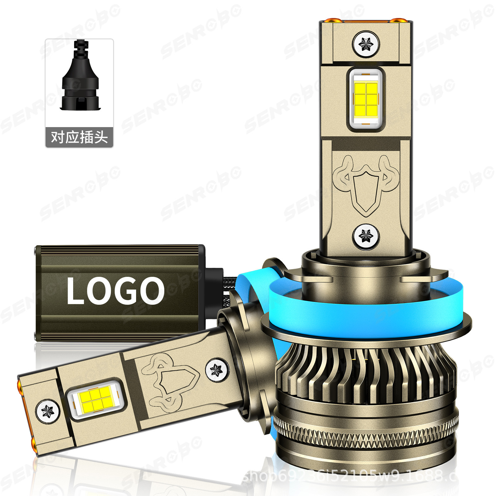 SENROBO vehículo especial condujo faro K16 doble tubo de cobre super brillante 110W faro H1H7H4H11