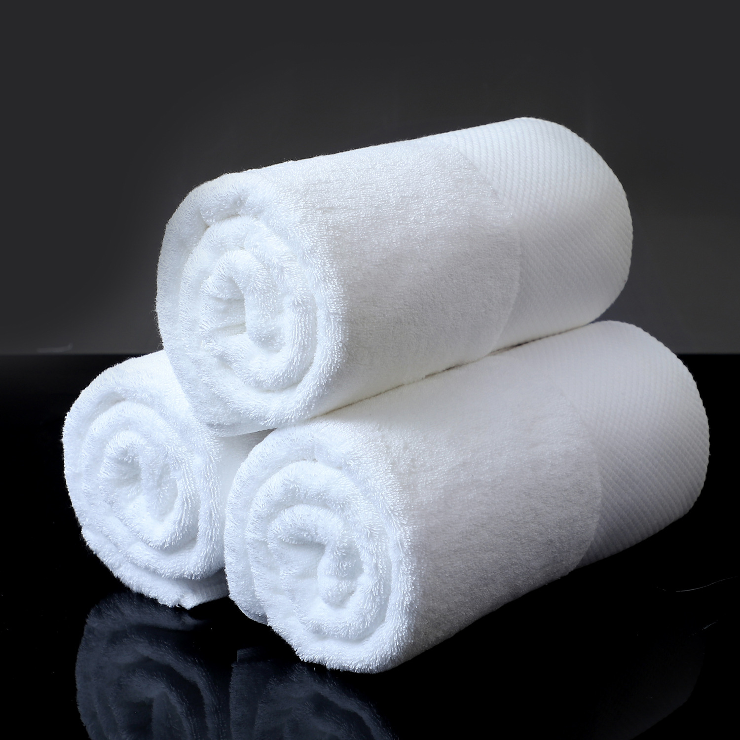 Hotel de cinco estrellas toallas de algodón blanco fábrica de Gaoyang al por mayor hotel residencial LOGO baño completo