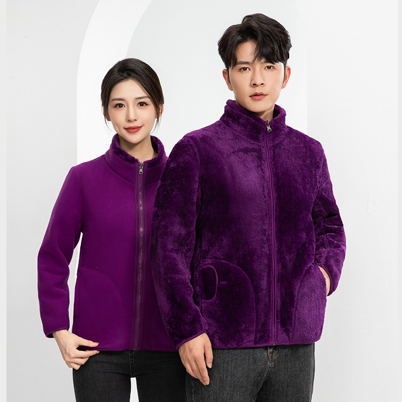 Chaqueta de trabajo de terciopelo de cuello vertical comercio exterior transfronterizo chaqueta de ropa de hombre doble cara chaqueta de terciopelo de grano grueso personalizado
