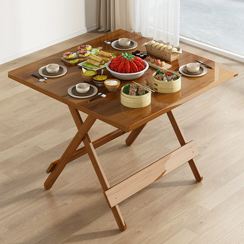 Складной стол Обеденный стол Домашняя столовая Небольшая квартира Квадратный арендный домик Простой Портативный Открытый Бамбуковый обеденный стол