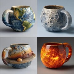 PlanetaryMugCollection太空主题仿矿物水晶树脂咖啡杯行星创意杯