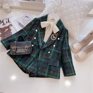Spring set, children's jacket, Chanel style, Korean style