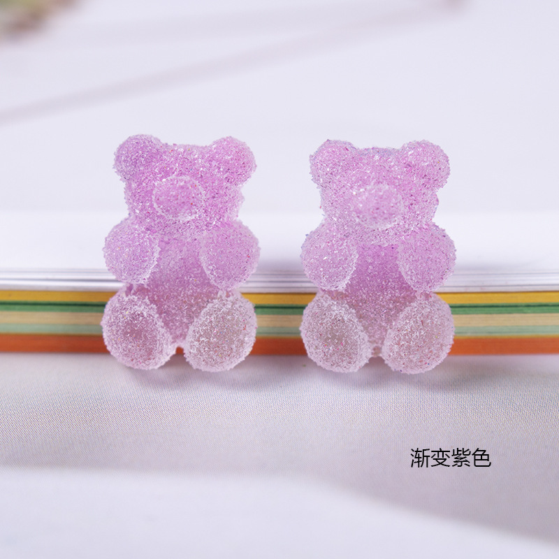 Gradiente de dibujos animados simulación oso jalea suave caramelo DIY accesorios de resina crema pegamento resina teléfono móvil Shell material al por mayor