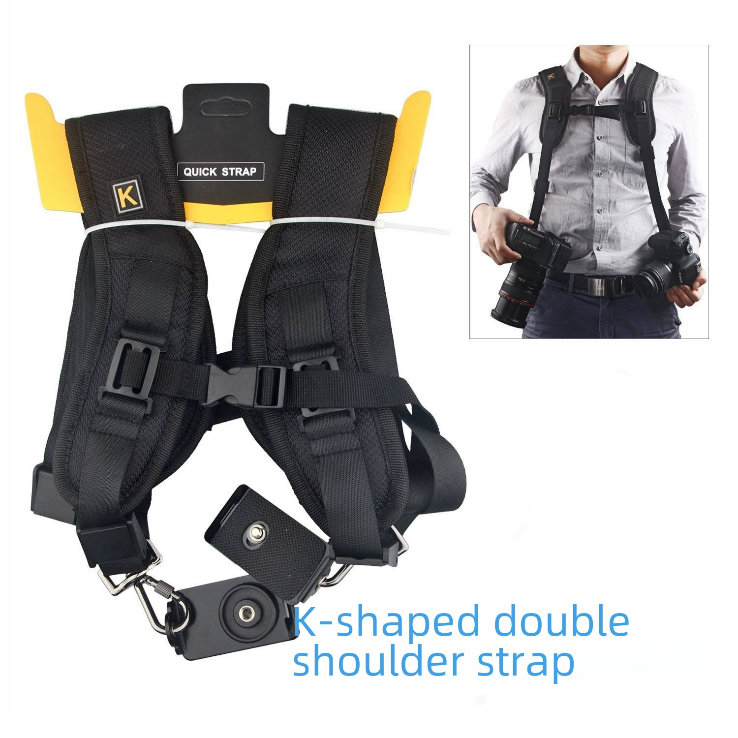 Camera, straps, fast suspenders, worn on the shoulder