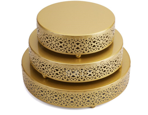 Golden dessert table decorations European wedding props Lace iron cake plate afternoon tea snack stand combination