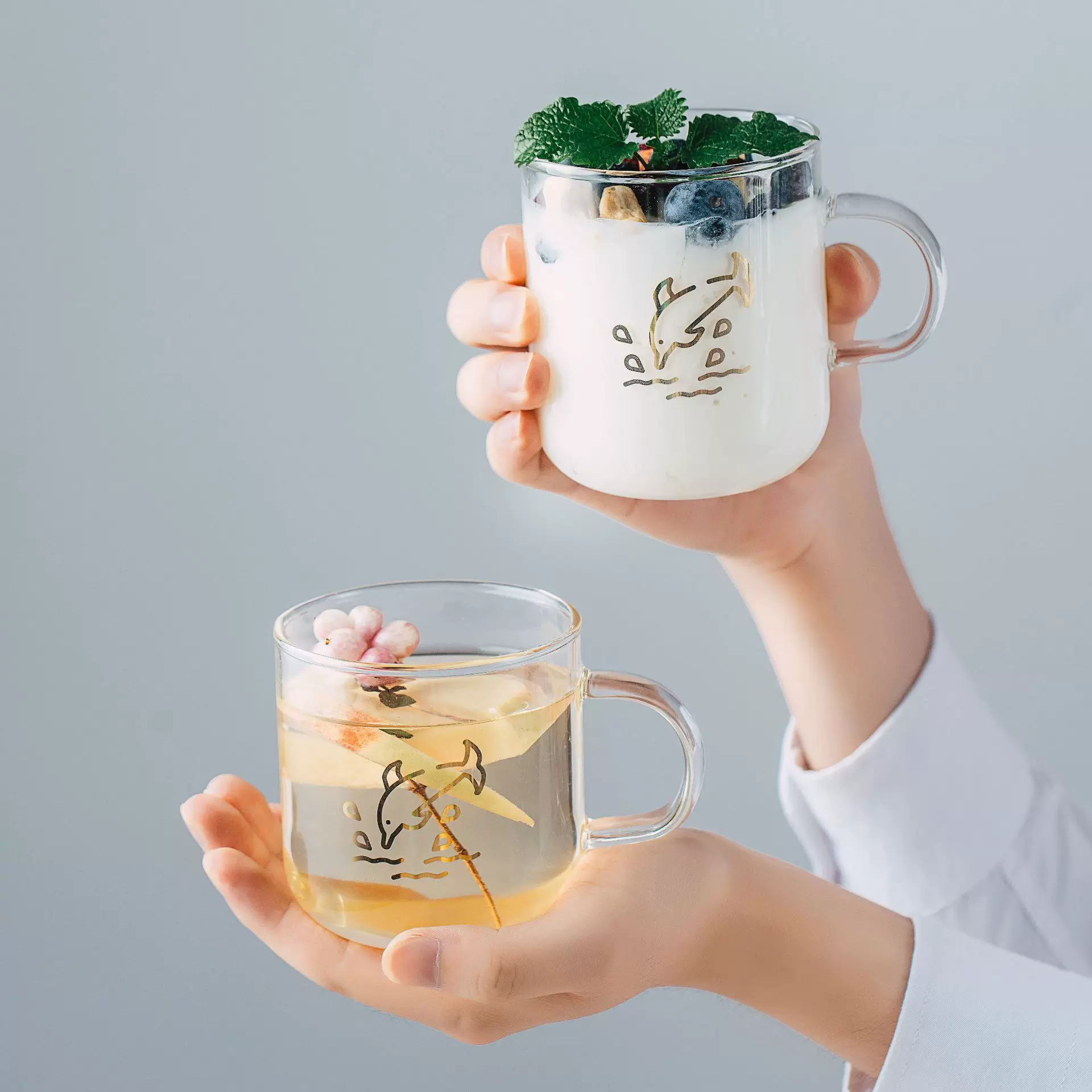 ins日式饮水杯带把耐热玻璃杯花茶杯办公室咖啡杯家用创意果汁杯