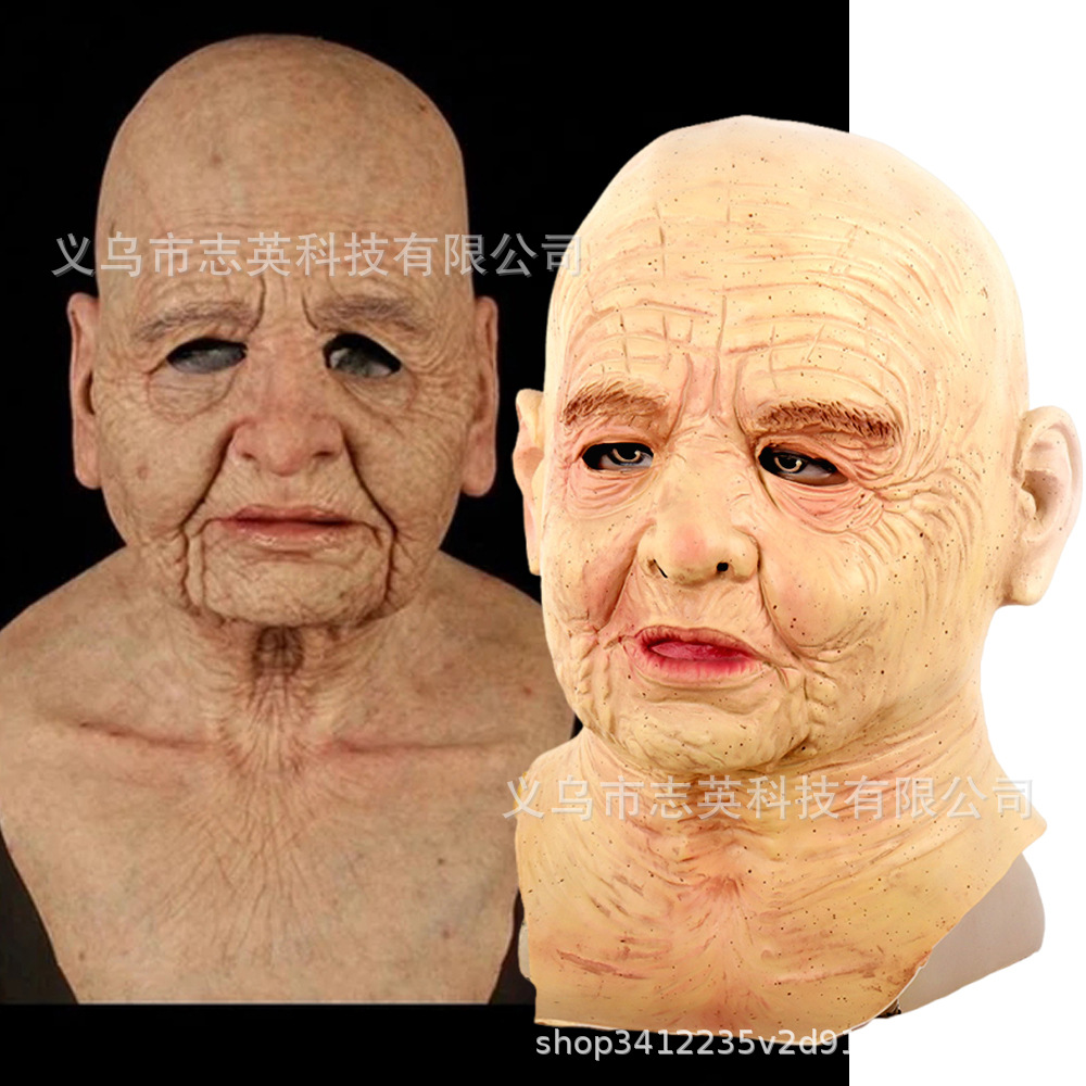 Amazon transfronteriza Venta caliente abuela sombrero carácter máscara abuelo Calvo guapo chica Halloween periférica