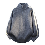 2026秋季青少年宽松圆领长袖针织衫运动风格透气厚款毛衣男装，男装针织衫/毛衣，星座614