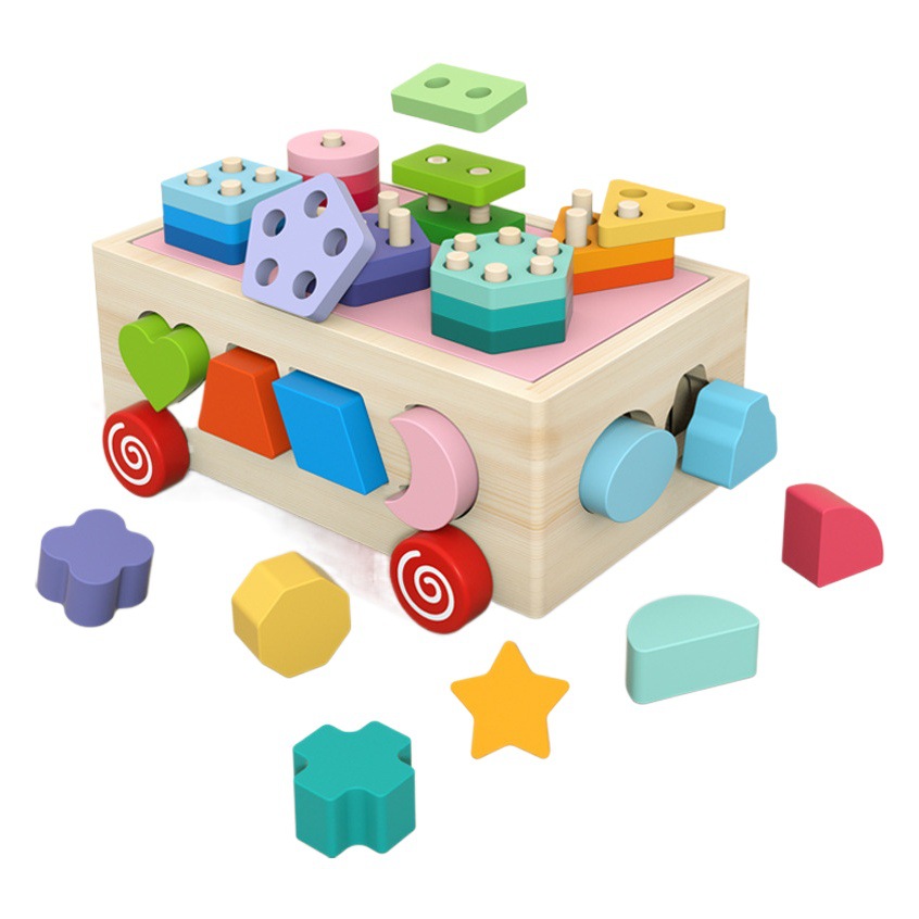 CPC juguetes educativos para niños granja rábano tirando juguetes forma a juego inteligencia de madera coche bebé 1-3 años