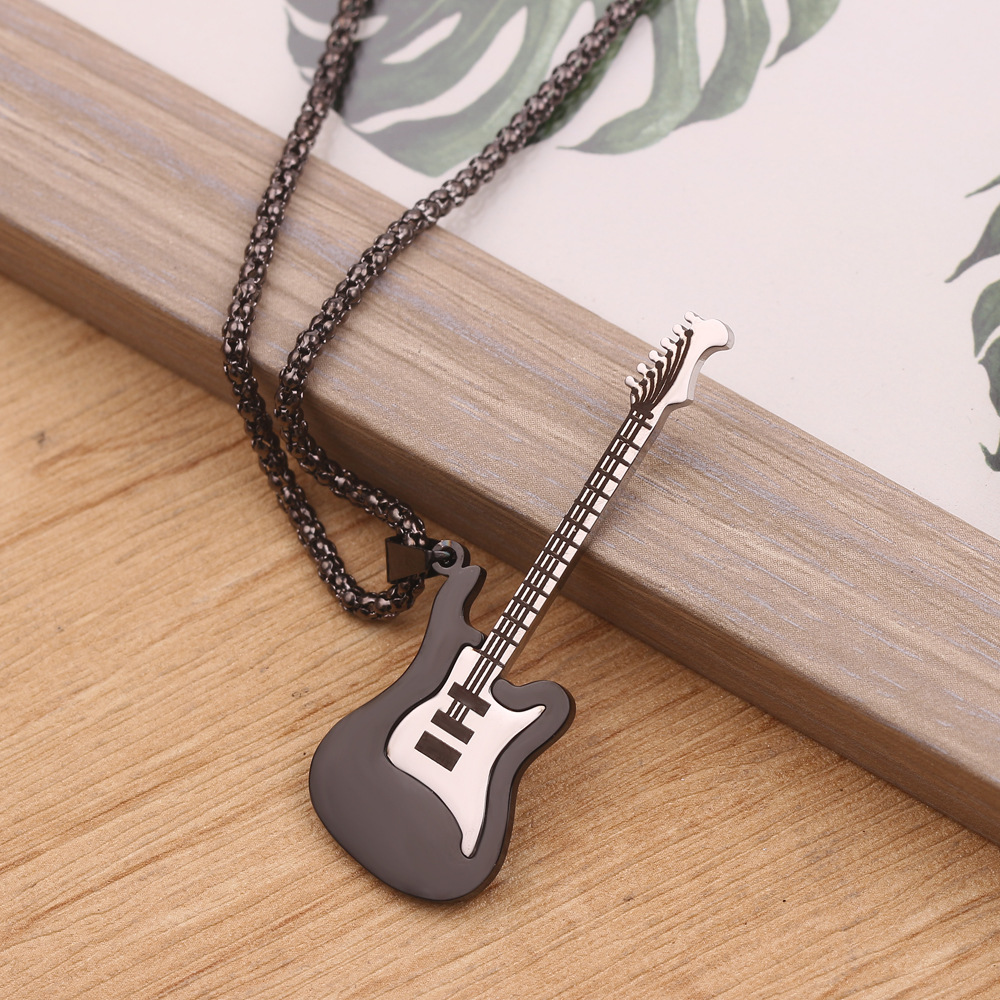 Hip-hop Guitar Alloy Plating Men's Pendant Necklace display picture 7