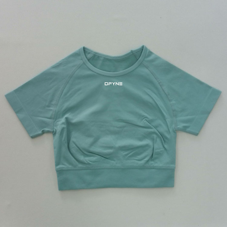 DFYNE Quick Drying Yoga Top For Sports Fitness Slimming Short-Sleeved Moisture Wicking Top_desvips.com